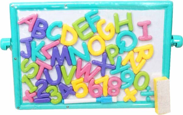 Alphabets and Numbers Board Writing Slate Write and Wipe for Early learners Kids Chalk Duster 2 in 1 Board